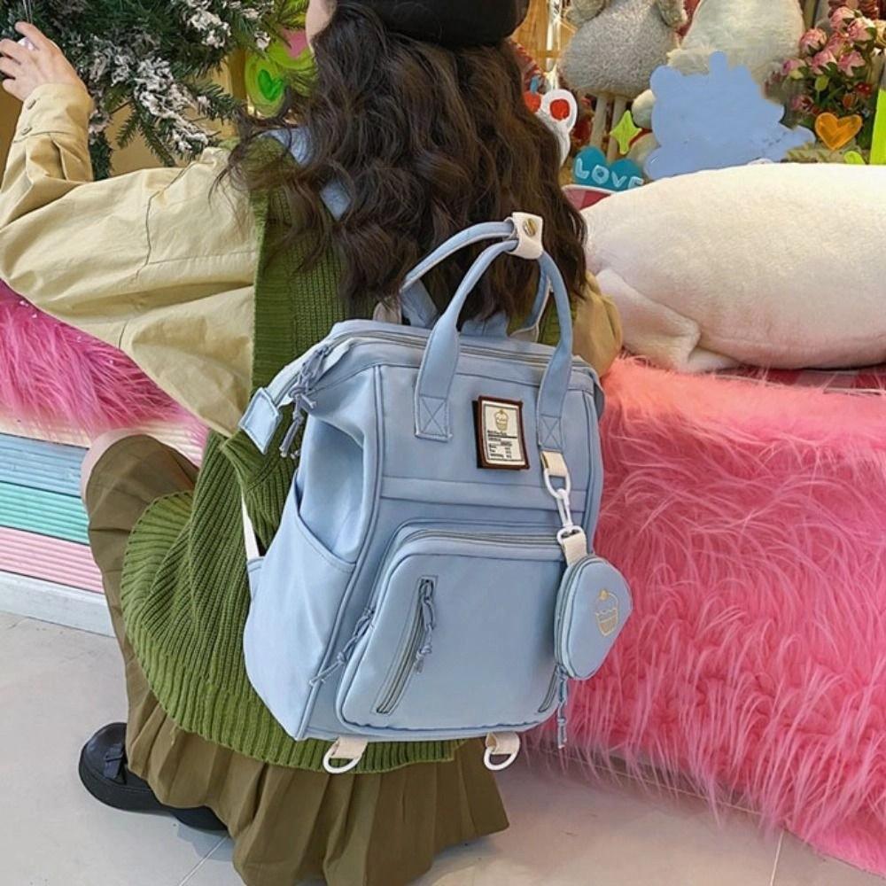 Portable Laptop Backpack Large Capacity Ins Shoulder Bag Wear-Resistant College School Bag Travel