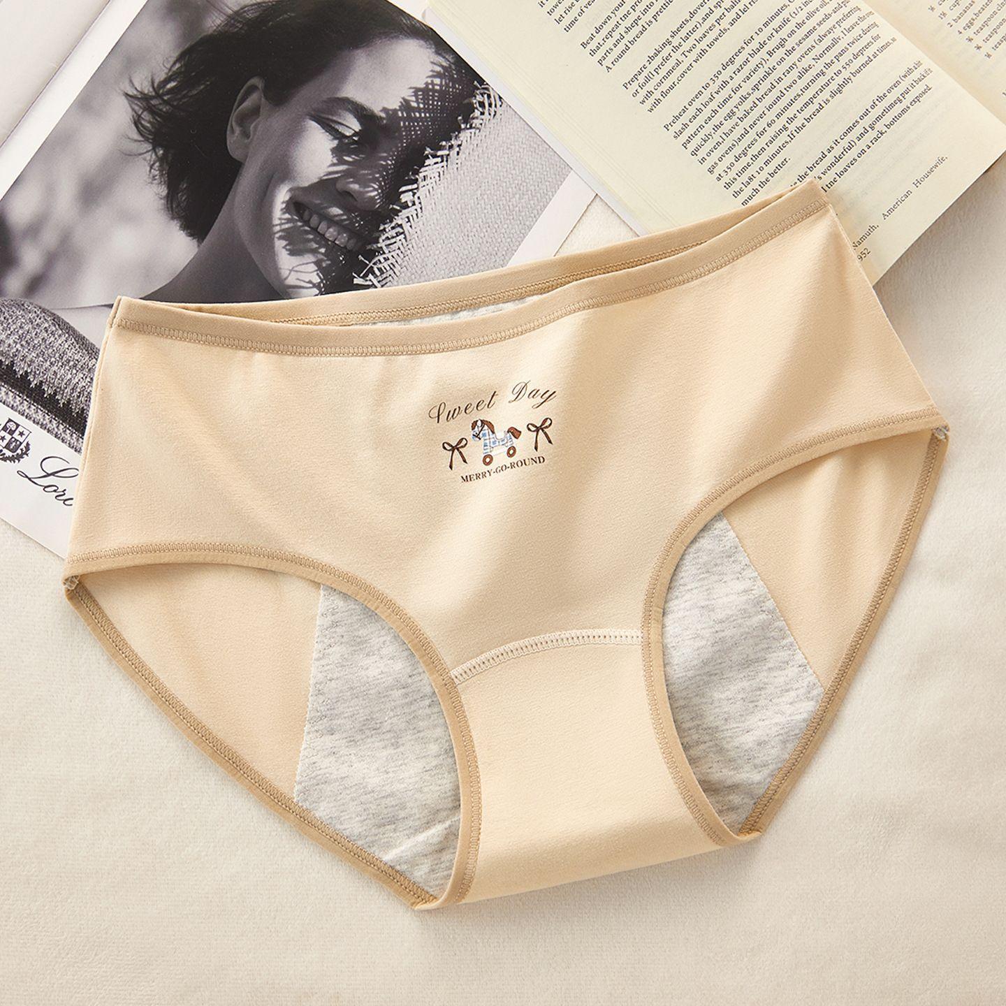Girls New Menstrual Period Pure Cotton 10A Antibacterial Crotch Waist Breathable Briefs l 45-55kg