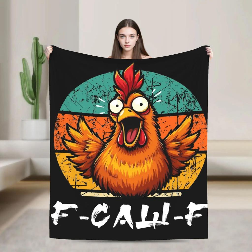 FCAWF Rooster Chef I Am Cooking Plush Blanket Flannel Throw for Couch Bed Soft Quality Bedspread Gift