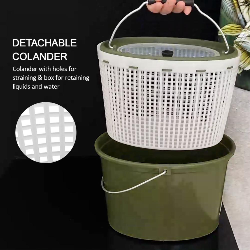 2-in-1 Fishing Box Detachable Fishing Draining Basket Durable Fishing Bucket Camping