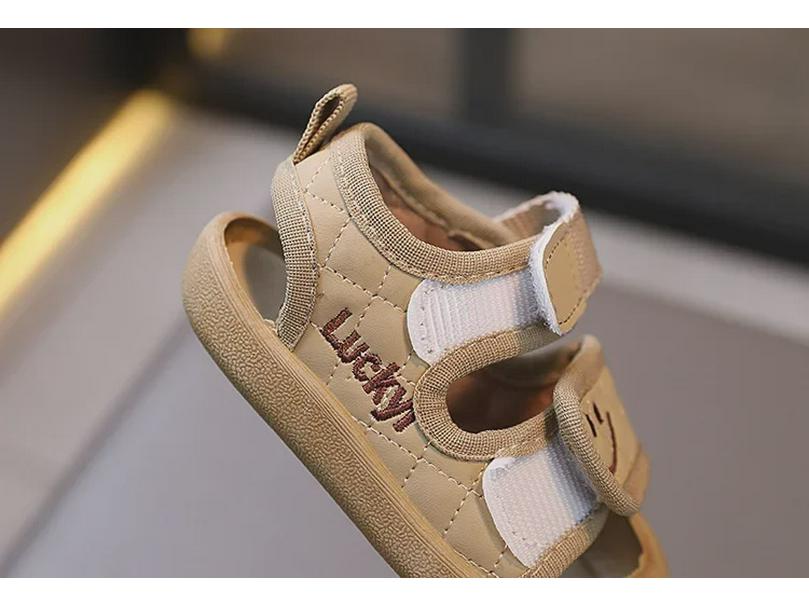 Sandálias Baotou para Criança com Cara Sorridente (0-2 anos) - Sapatos de Bebê Anti-Chute para Meninos e Meninas