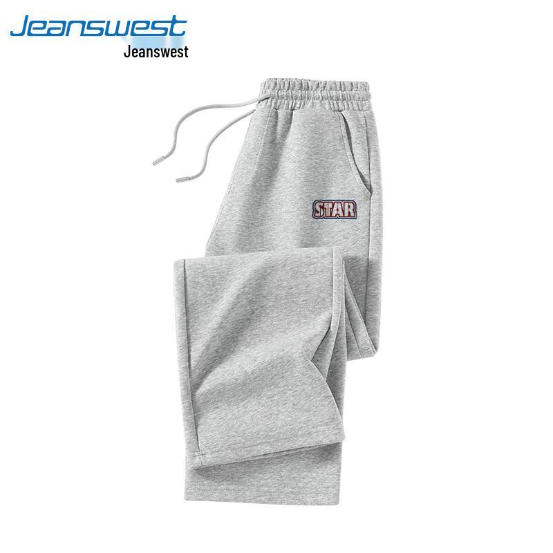 Jeanswest Men's American Style Letter Print Wide Leg Sweatpants