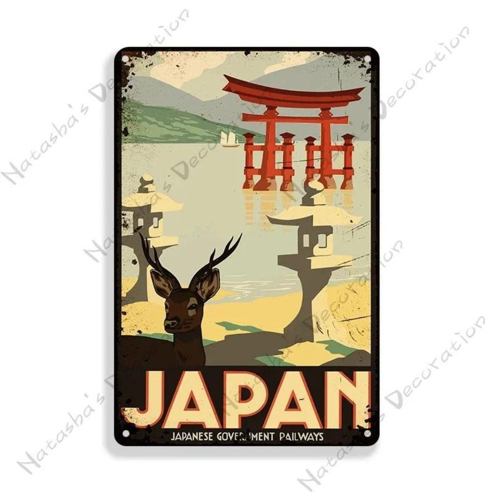 Metal Poster Japanese Ukiyo-e Retro Wall Art Vintage Home Bar Cafe Decor