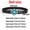 Fashion Bohemian Style Women's Belt Turquoise Inlaid Metal Buckle Personality Vintage Black Embossed PU Leather Belts Plus Size