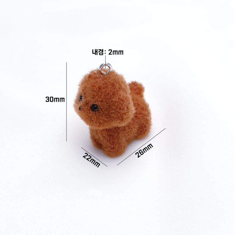 Beflocktes flauschiges Pudelwelpen Schlüsselanhänger-Accessoire