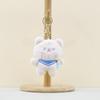 Cartoon Plush Cute Bear Doll Keychain Soft And Cuddly In Light Gray Blue Pink White
