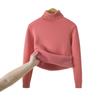 Kids Girls Thick Fleece Lined High Neck Knit Sweater Warm Pullover Base Layer