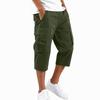 Men Cargo Shorts with Drawstring Waist Multi Pocket Design Casual Mid Length Workwear Pants for Outdoor Activities and Everyday Use