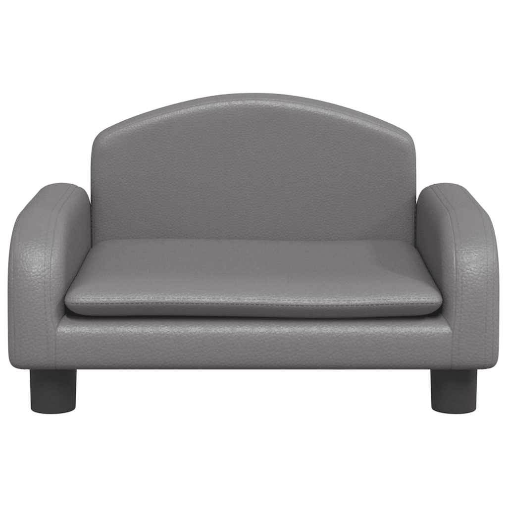 Vidaxl Sofa Dla Dzieci, Szara, 50X40X30 Cm, Sztuczna Skóra