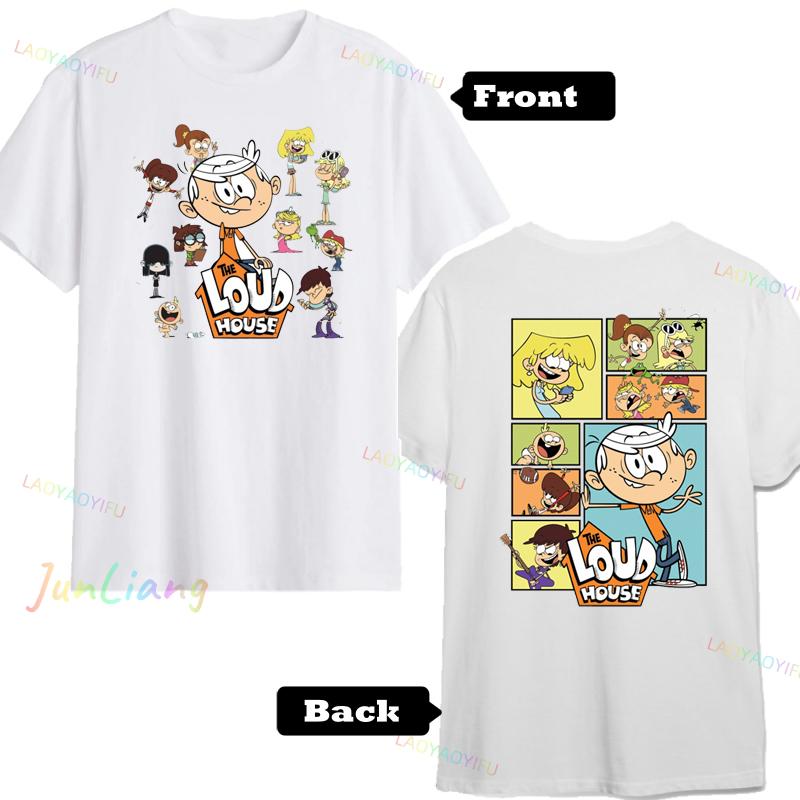 Loud House Tshirts Cartoon Print Japanese Anime Anime Teeshirt Short Sleeve Tshirt Funko Harajuku Kawaii Funny Cool Fashion