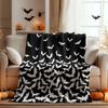Horaldaily Halloween Flannel Throw Blanket Beige with Bats  Soft Fuzzy Plush Cozy Fleece for Couch Bed Lounging  Perfect Gift Fo