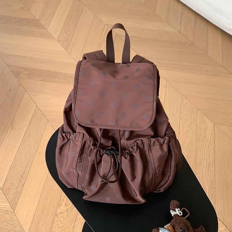 Drawstring Pockets Mochila Dot Print Bag Large Capaci Mochilas Mujer Portable Lightweighte Bolsos Backpack Bolsas Feminina