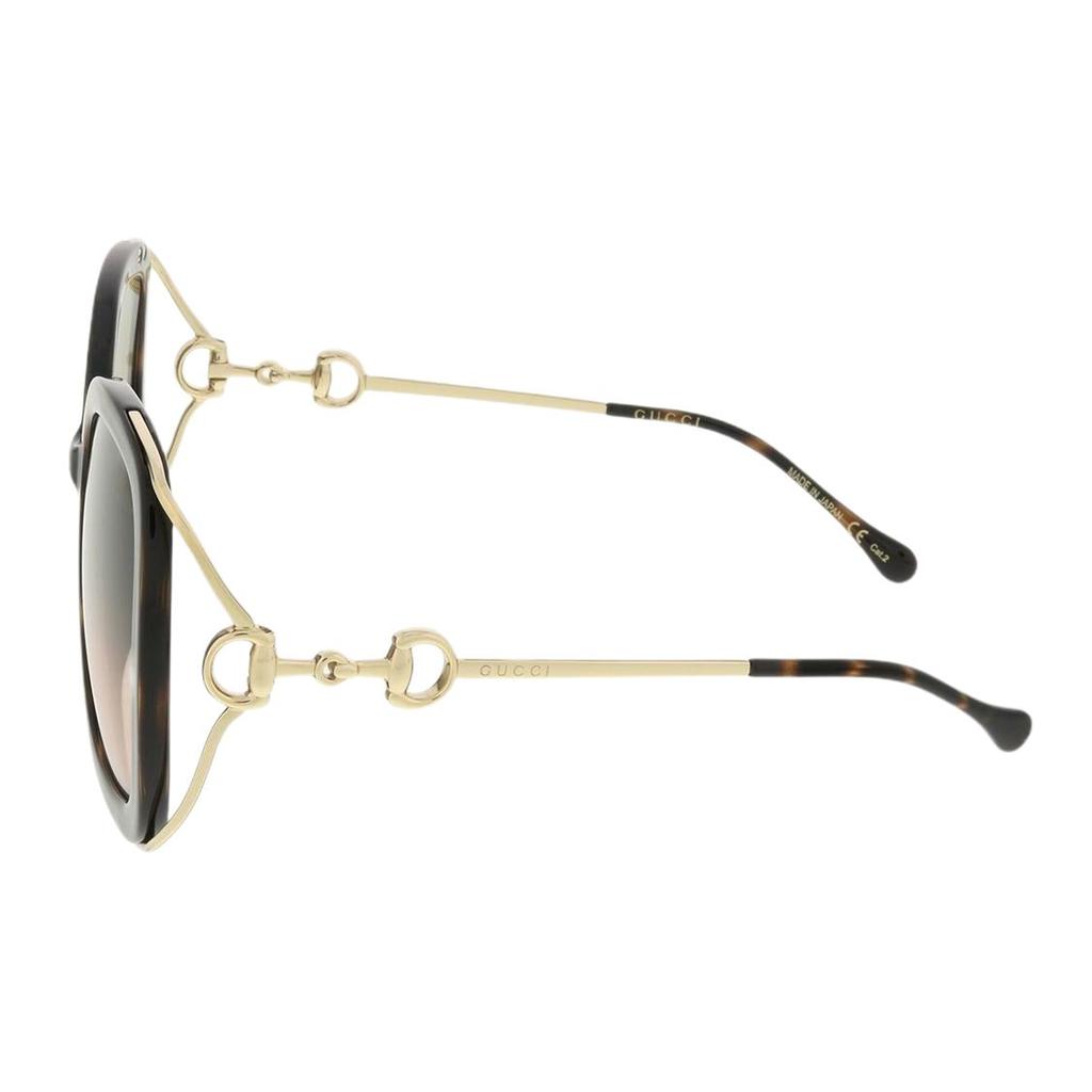 Gucci Womens Green Rose Gradient Lens Butterfly Sunglasses Women Sunglasses GG1021S-001