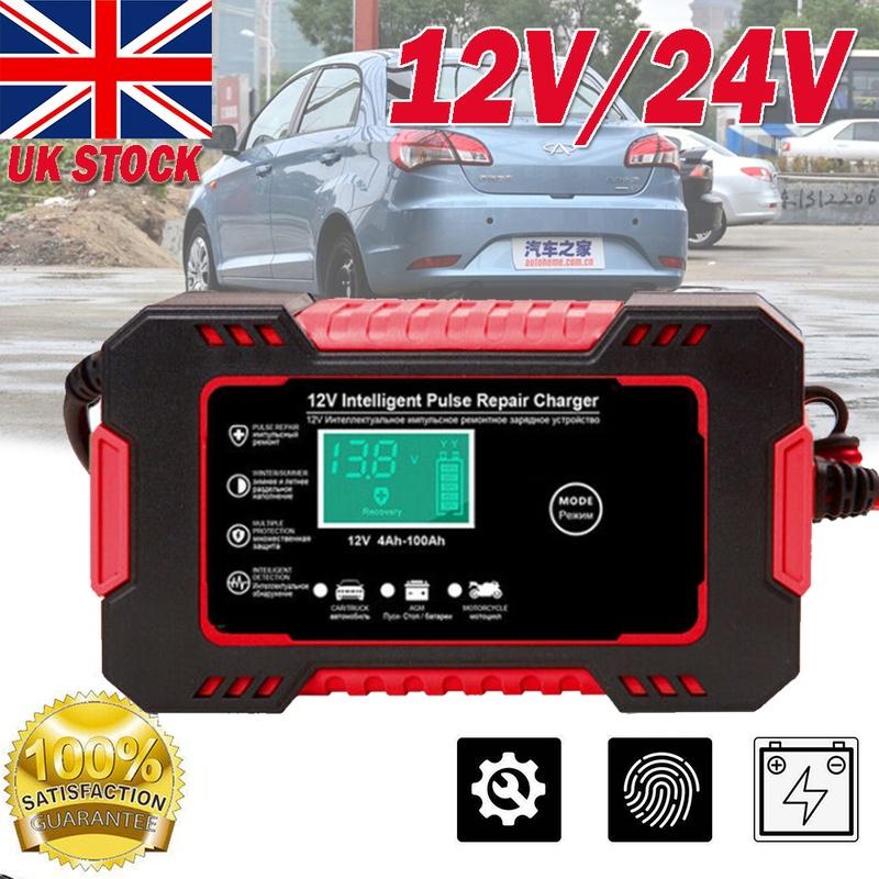 12v 24v Smart Automatic Car Battery Charger Fast Charge For Agm/gel Batteries