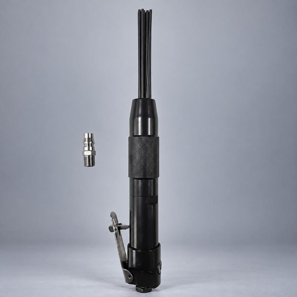 Pneumatic Pin Scaler Textured Grip with Air Fitting LeverStyle Trigger for Metalworkers,