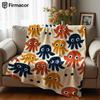 Niedlicher Oktopus Leichte Mikrofaser Weiche Weihnachtsfleece-Decke Warm Gemütliche Überwurfdecke für Bett Sofa Büro Reisen Ganzjahres