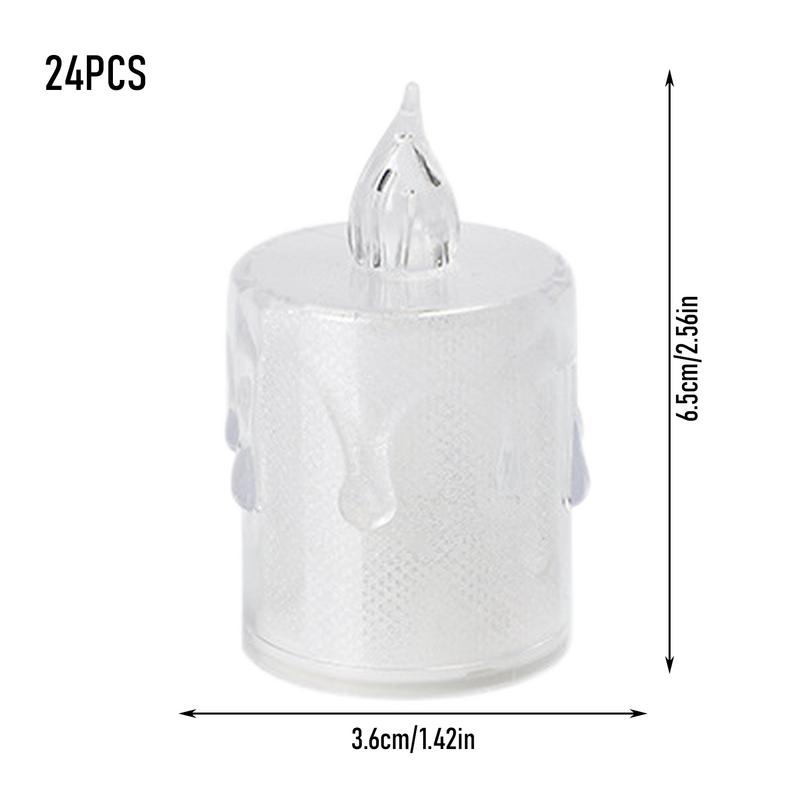 Flameless Candles Crystal LED Tealight Candle 24X Flashing Battery-Powered LED Small Candles Suitable For Weddings Dining Tables