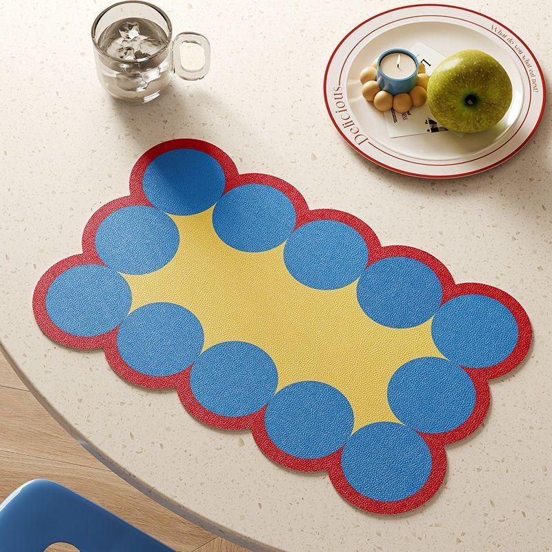 Vikama Colorful Irregular Wave Dish Drying Mat Waterproof Non Slip Quick Absorbent Coffee Table Kitchen Draining Pad