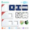 BSEED EU Standard Glass Panel 1/2/3Gang Wifi Switches Spare Parts USB Wall Socket Smart App Tuya Smart Life Alexa Alice Control