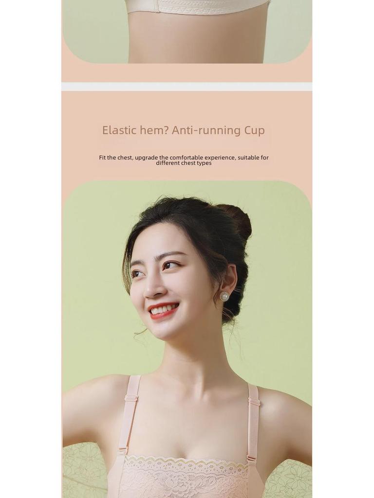 Women’s Seamless Strapless Tube Top: Anti-Exposure, Wire-Free, Side-Bone Free, Adjustable, Thick Style, Ideal for Small Breasts.
