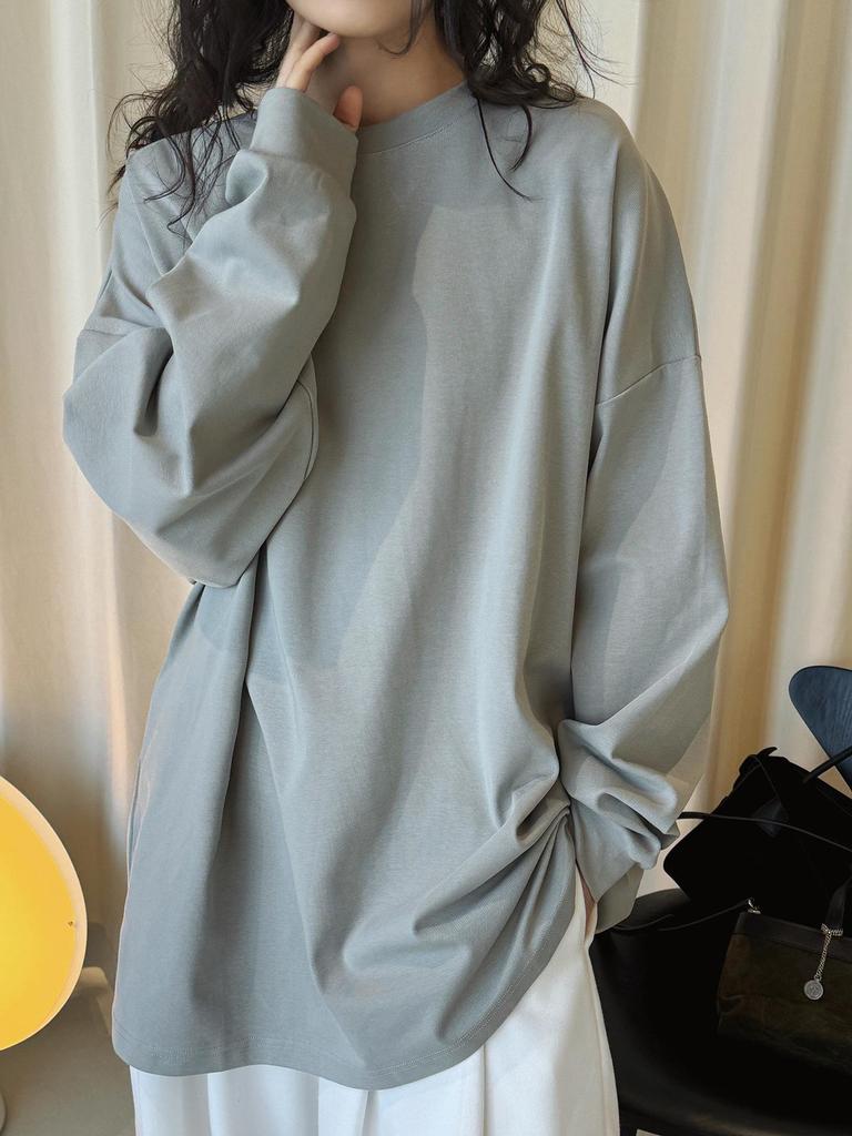 Women's Early Spring Oversized Long Sleeve Lightweight T-Shirt