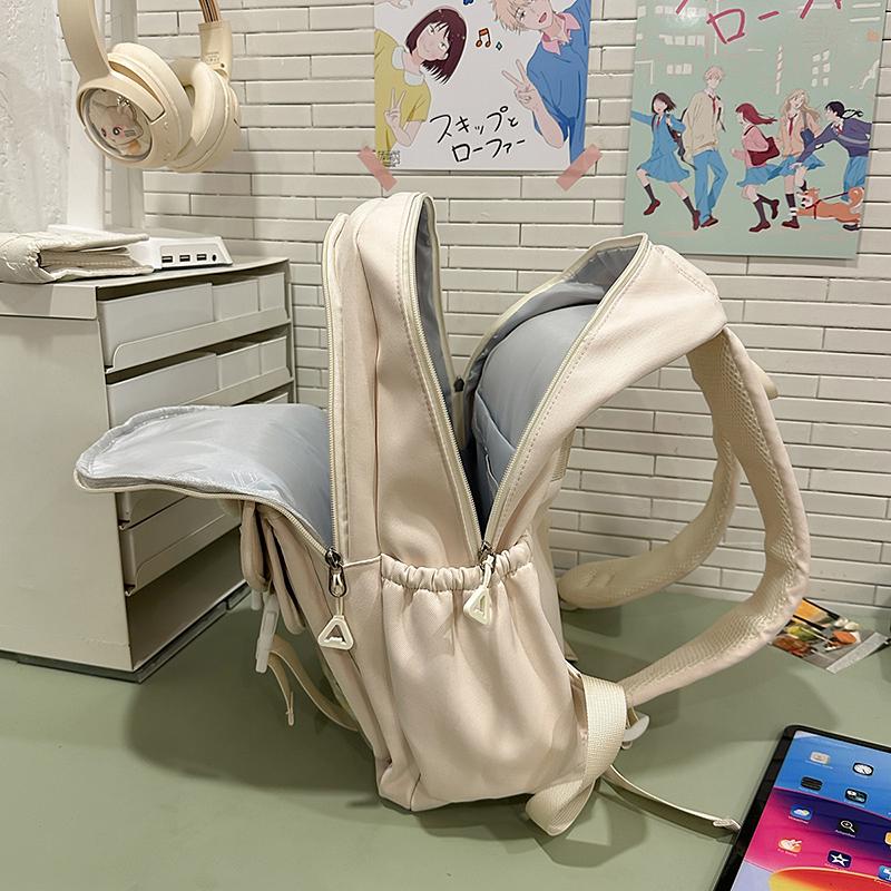 Letter Print Women's Backpack Large Capacity Computer Backpack Color Block Student Schoolbag