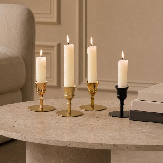 Candlestick Holder Vintage Metal Taper Candle Stand for Dining Table Wedding Party Centerpiece