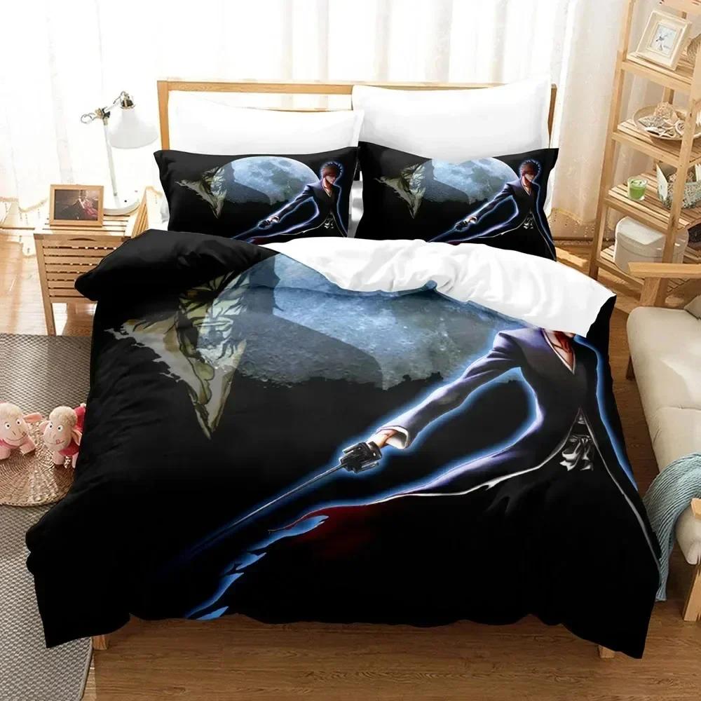 Fashion Anime 3D The Bleach Bedding Set Printed Bed Set With Pillowcase Bed Duvet Cover Soft Queen King Size Bedclothes Home