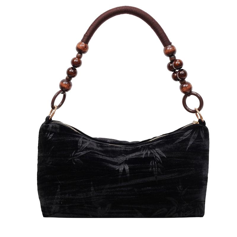 

Chinese Style Beaded Shoulder Bag - Luxury Retro Underarm Bag for Women, Perfect for Dating & Commuting
