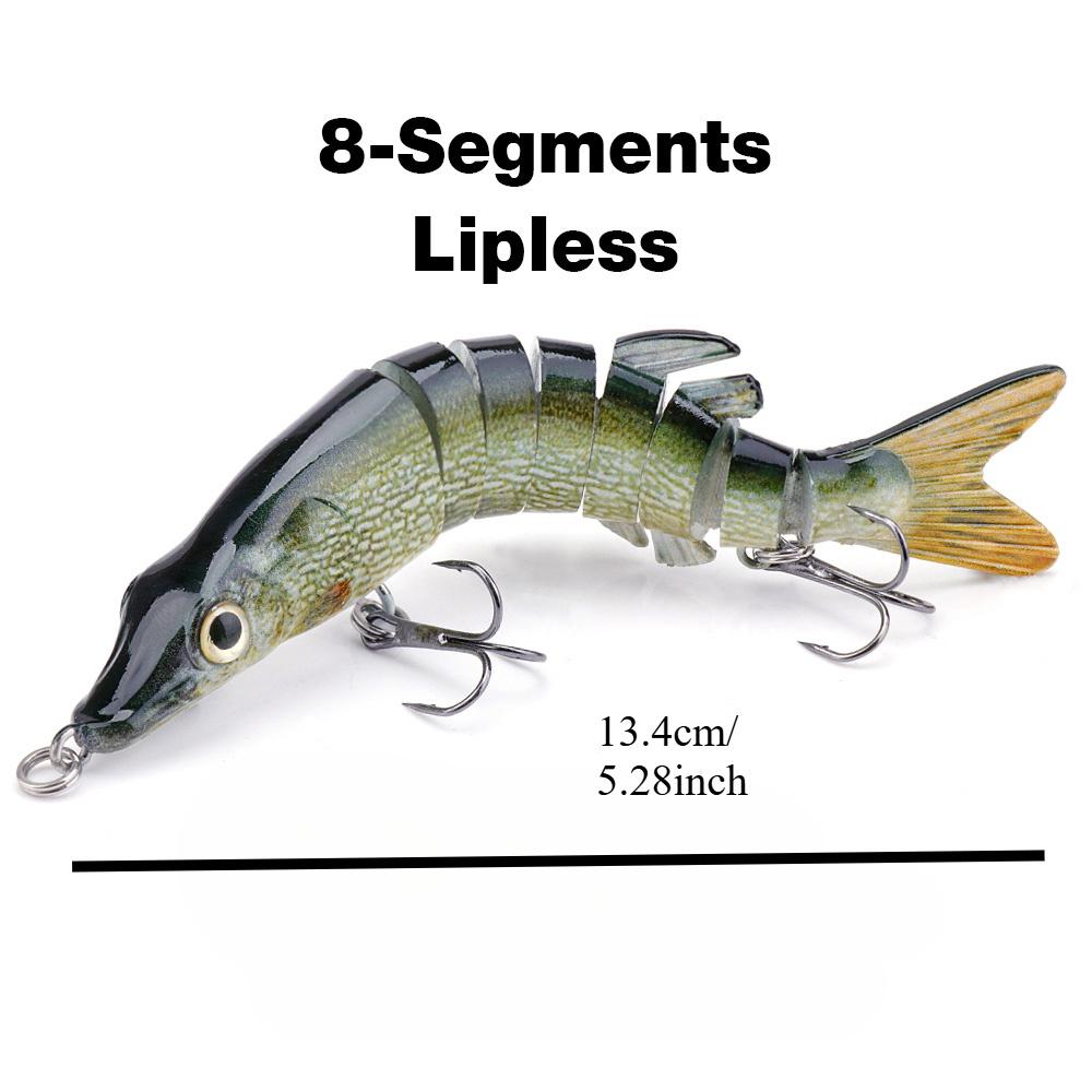 Gjeddewobblere for fiske kunstig agn hardt flerleddet svømmeagn Crankbait naturtro fiskelokk