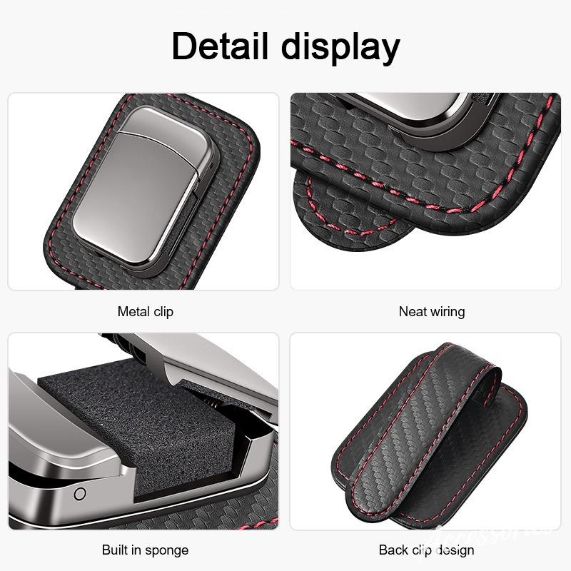 snprg4 Metal Car Sun Visor Glasses Clip For Porsche Macan Panamera Cayenne Cayman 911 918 Sunglasses Holder Universal Eyeglasses Clip