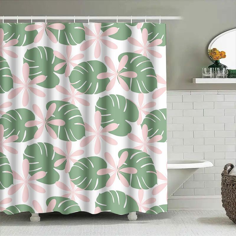 Grüner Monstera Duschvorhang Wasserdicht Dekorative Badezimmerdekoration Für Kinderbadezimmer
