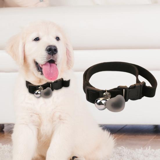 Cat Dog Collar Anti-pull Heart Bell Pendant Adjustable One Size Anti-break Neck