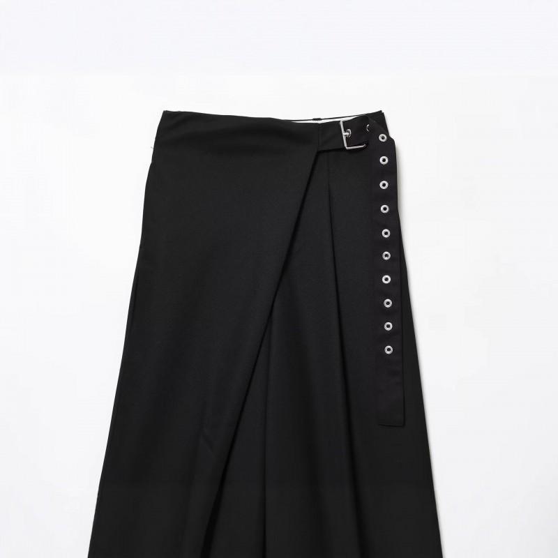 Womens High-Waisted Straight Leg Trousers Casual Trendy Wrap Design Blend Pants