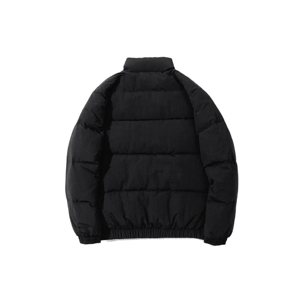 Li Ning Sports Trendy Collection Down Jackets Men's Black Stand Collar Moderate Puffer Jacket AYMS061-3