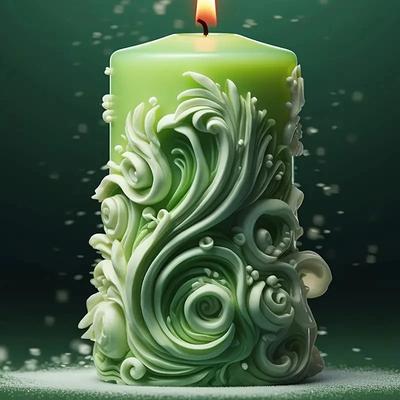 1 Pièce Motif Spirale Sculpté Cylindrique Ondulé Bougies Diffuseurs et Aromathérapie Moules en Silicone DIY pour Décoration de Maison