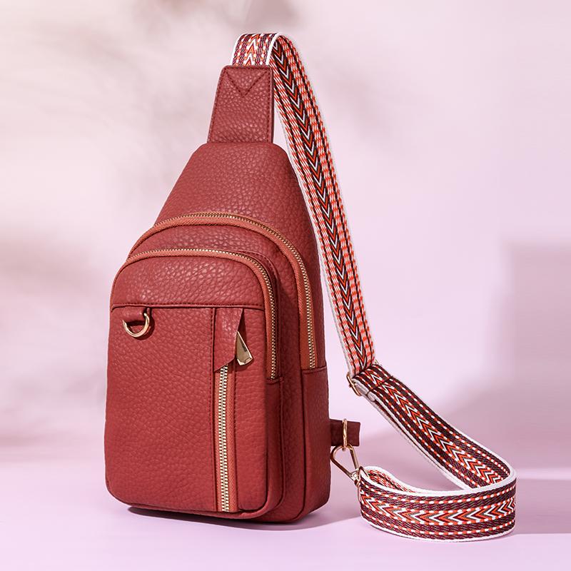 

Women Bags Pack for Woman Crossbody Chest Bags Mobile Phone Pouch PU Leather Female Shoulder Chest Bags Messenger Pack Purse 17cm8cm27cm