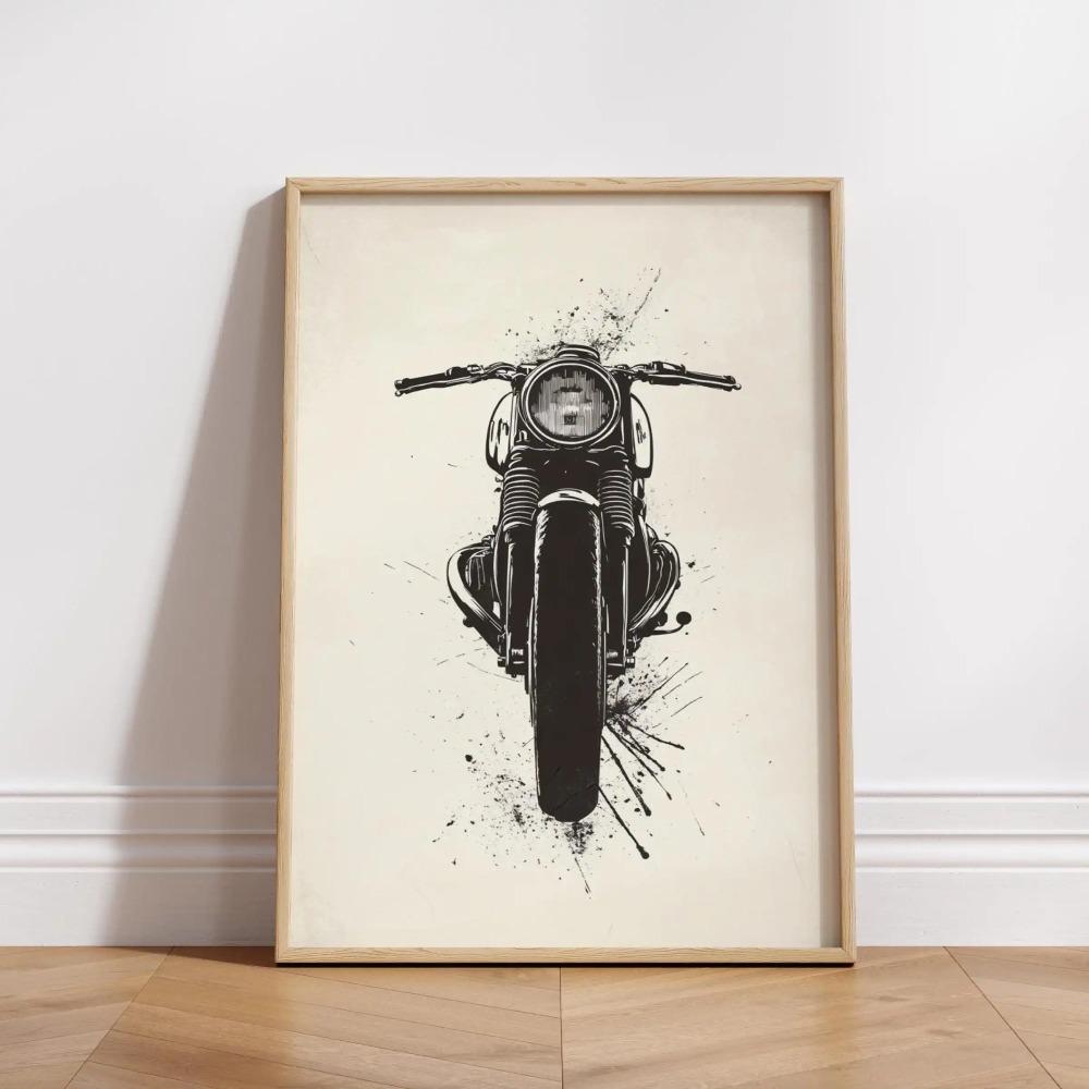 Vintage Cafe Racer Poster – Grunge Motorcycle Wall Arts Rustic Garage Decor Bold Bike Print Retro Biker Gift Industrial Vibes