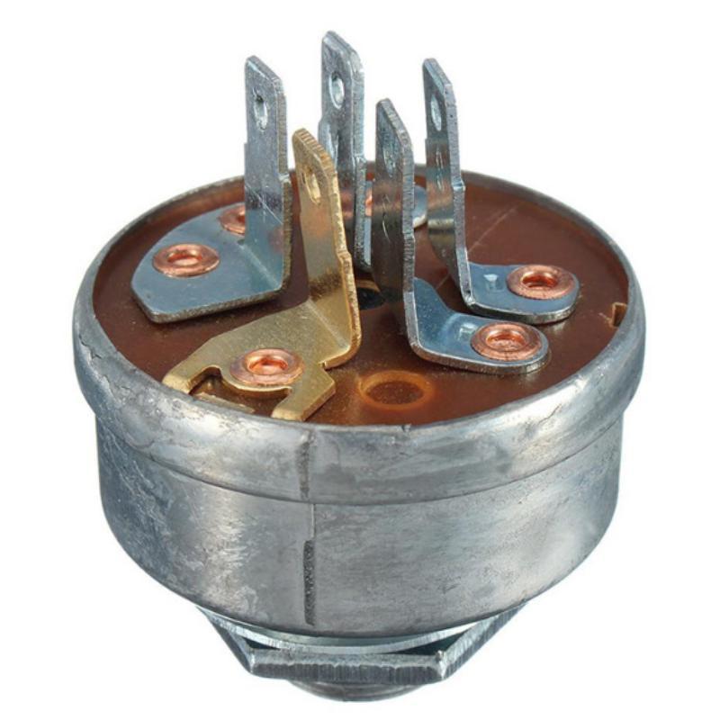 Lawn Mower Ignition Starter 5 Spade Terminal Universal Fit Engine Starter Switch for Most Gasoline Lawn Mower Models