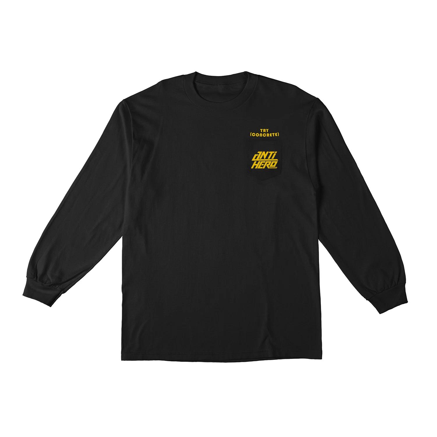 Anti Hero Skateboards Longsleeve Shirt Try Concrete Pocket Black 2XL