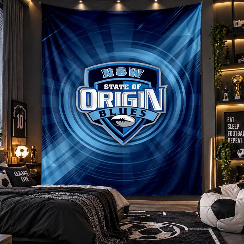Wall Hanging Tapestry NSW Blues Print Cloth for Living Room Bedroom Home Decor