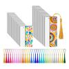Fresh 70 Pieces Sublimation Blank Bookmark, Heat Transfer Sublimation Bookmarks With Hole And 70 Pcs Colorful Tassels