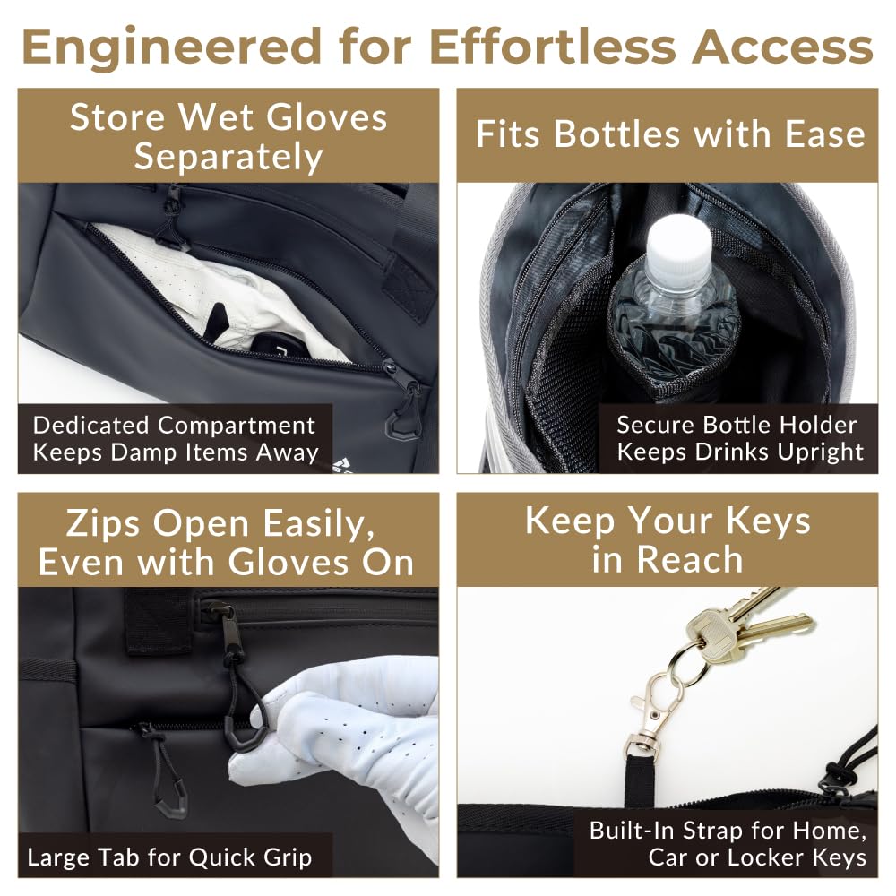 PYKES PEAK Golf Round Tote Cart Bag for Men and Women Bag/Pouch [Waterproof/Water-Repellent] Bag/Round Bag/Golf [Black]