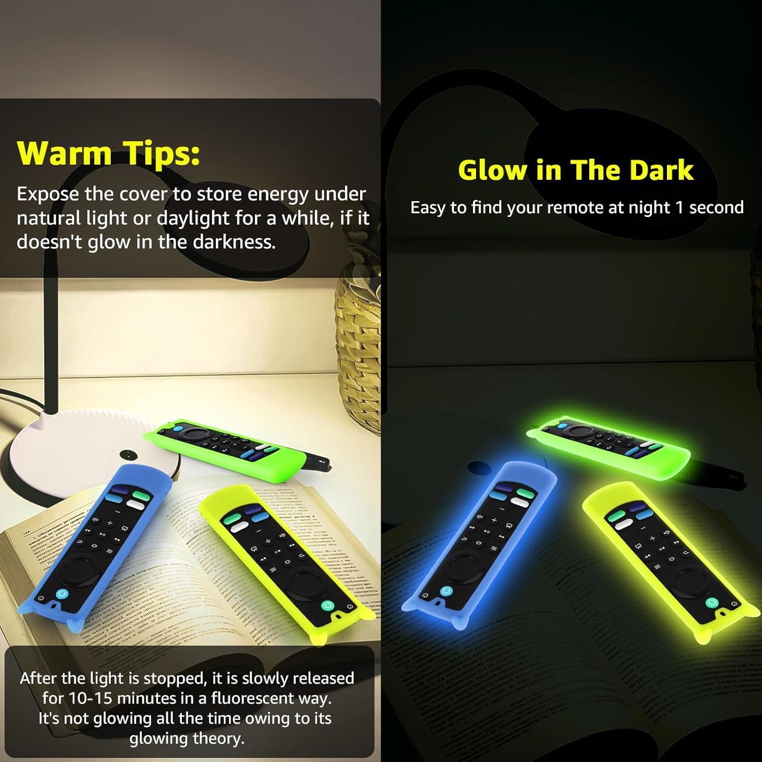 

Wevove 3 Packs Silicone Remote Cover 3rd Gen Glow in Dark, Anti Slip Protective Sleeve Case with Lanyard