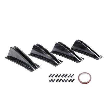 4x Car Rear Bumper Spoiler Lip Diffuser Carbon Fiber Style Anti-collision Trim