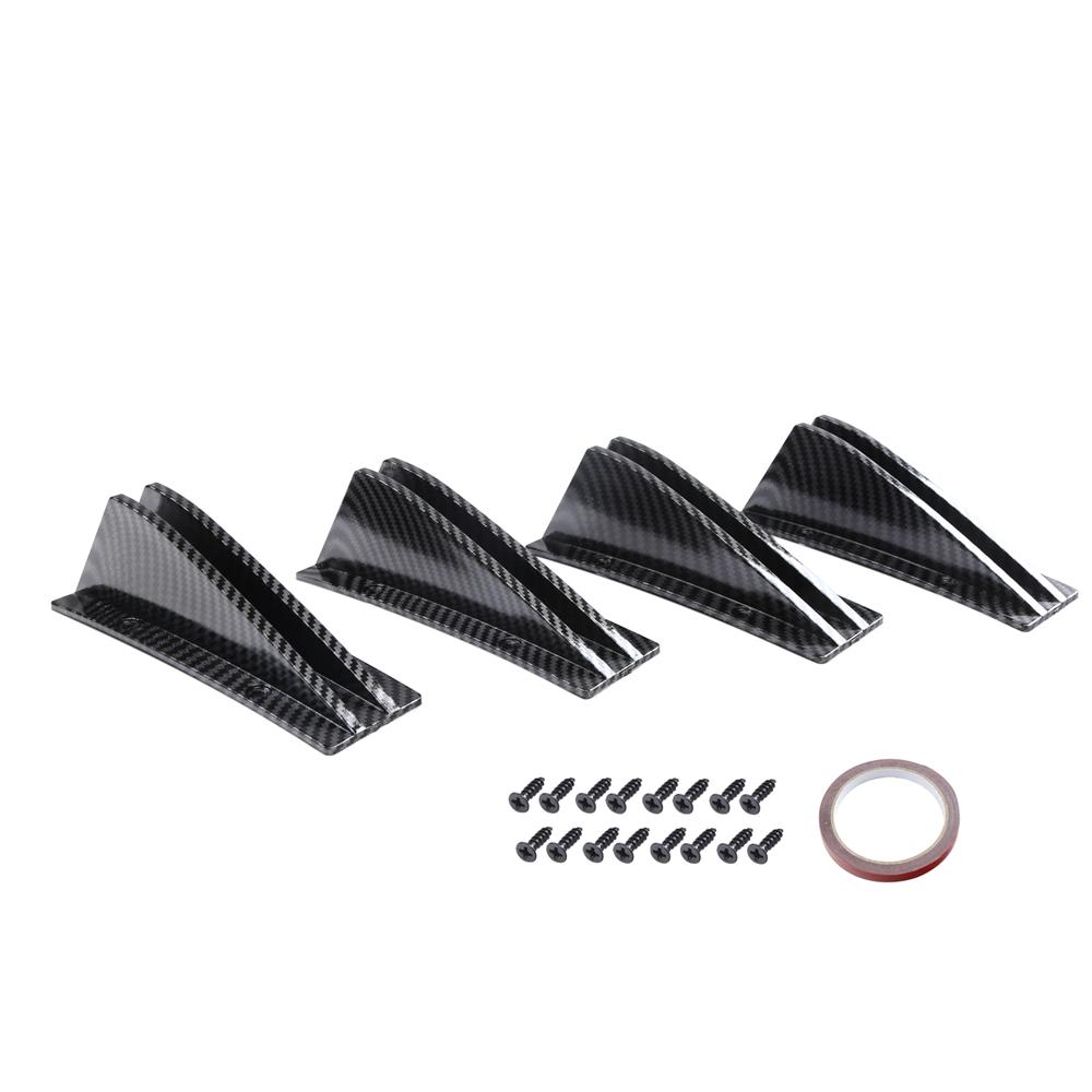 

4Pcs Universal Lip Spoilers Car Modified Rear Bumper Diffusers Carbon Fiber Look