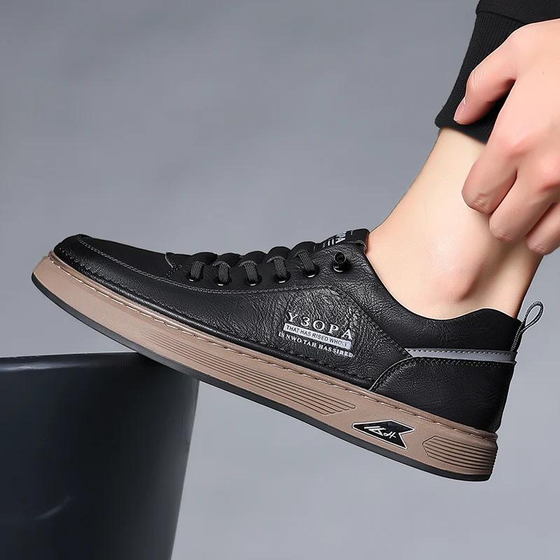 Spring New Luxury Brand Oxford Shoes Men Sneakers Leather Shoes with Leather Soft Sole Comfortable and Breathable Shoes
