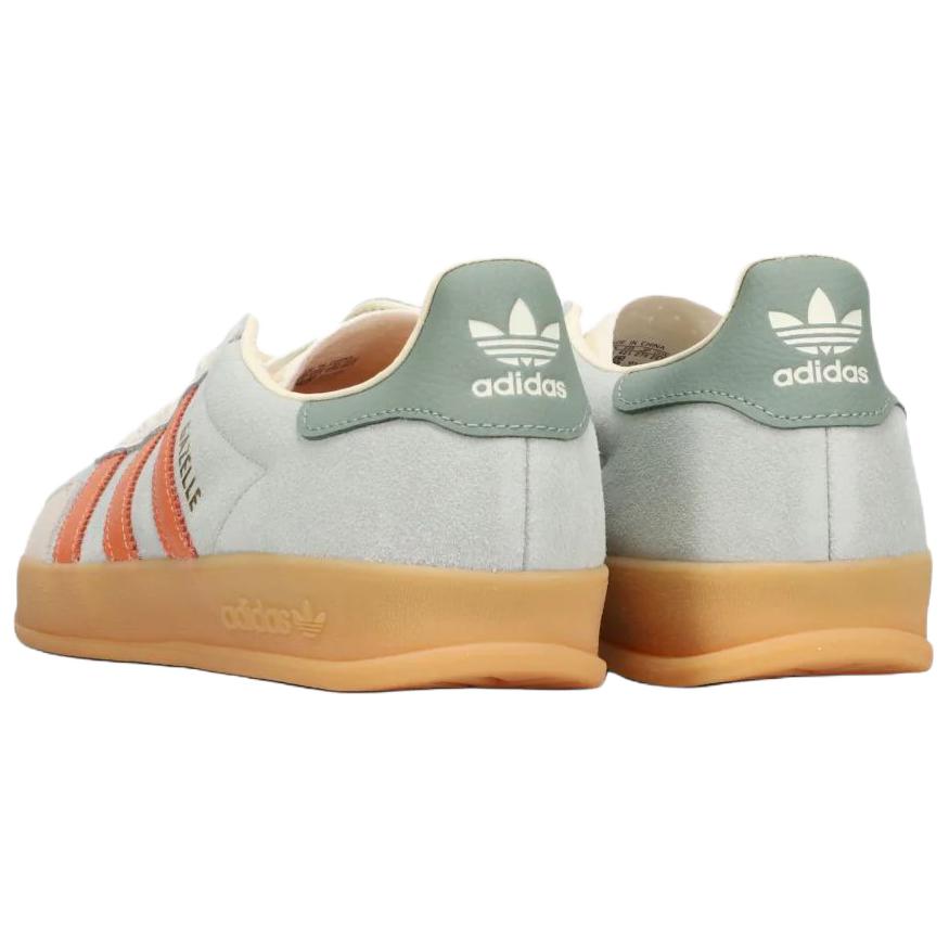 Adidas Originals GAZELLE INDOOR Abrasion Resistant Low top Skateboard Shoes Men's Gray White Sneakers JQ0011