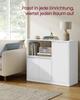 VASAGLE Custos Collection BBK373WB01 Kitchen Cabinet Storage Cabinet Sideboard with Worktop Microwave Shelf with 1 Open Compartment 3 Doors