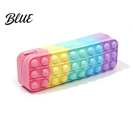 Pen Holder Silicone Tie-Dye Pencil Case Squeezable Soft Stationery Organizer for Kids Teens